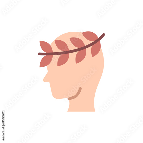Symbolic representation of wisdom and accomplishment with laurel wreath accent
