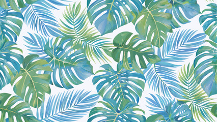 Keuken achterwand Planten patronen Levendig tropisch bladpatroon turquoise groen  © freelancerhamza65