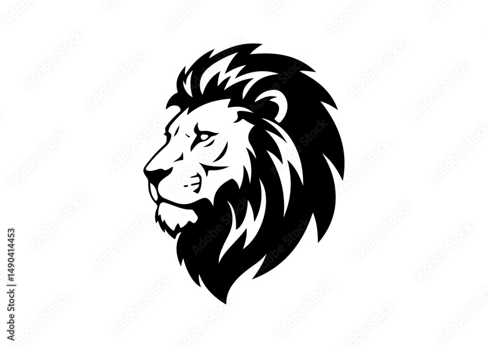 Fototapeta premium lion king silhouette logo vector