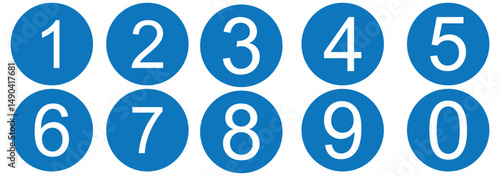 Numbers icon set from 0 to 9