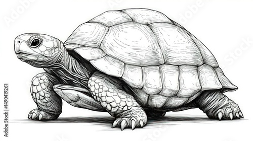 Detailed illustration of a tortoise (10)
