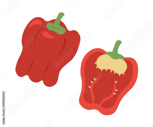 red bell pepper isolated