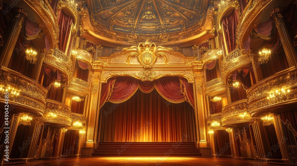 Obraz premium Golden Age Theatre: A Majestic Stage