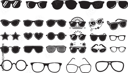 vector set of sunglasses