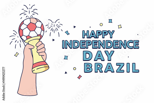 Happy independence day brazil soccer celebration