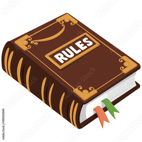 Regulation handbook isolated vector illustration on white background