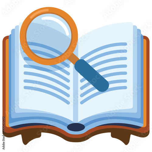 Content research with lens tool isolated vector illustration