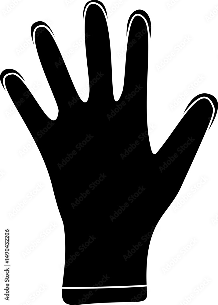 Obraz premium Speed skating gloves silhouette vector