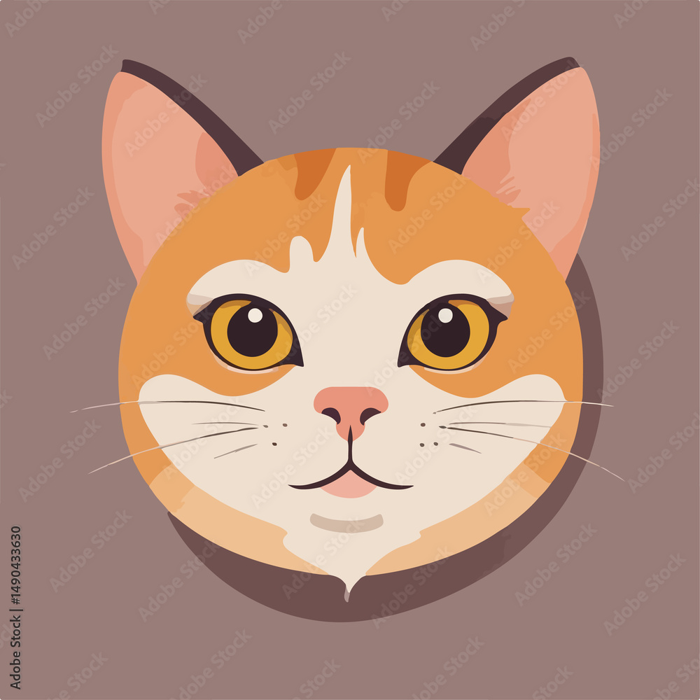 Fototapeta premium vector illustration of a cat face