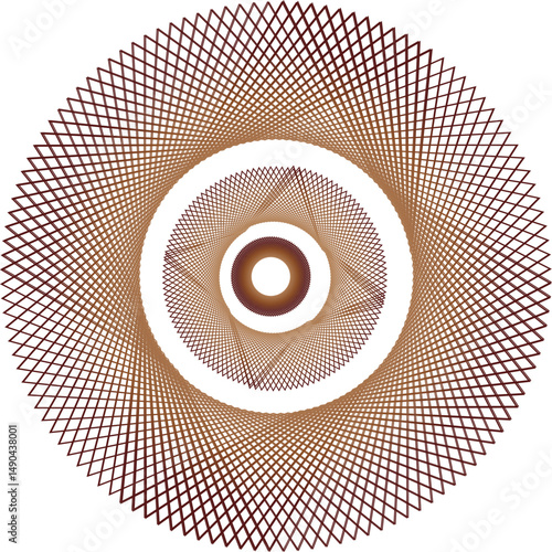 Intricate Geometric Radial Pattern with Concentric Circles