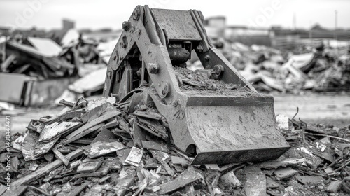 Wallpaper Mural Metal debris piled high, heavy machinery for scrap Torontodigital.ca