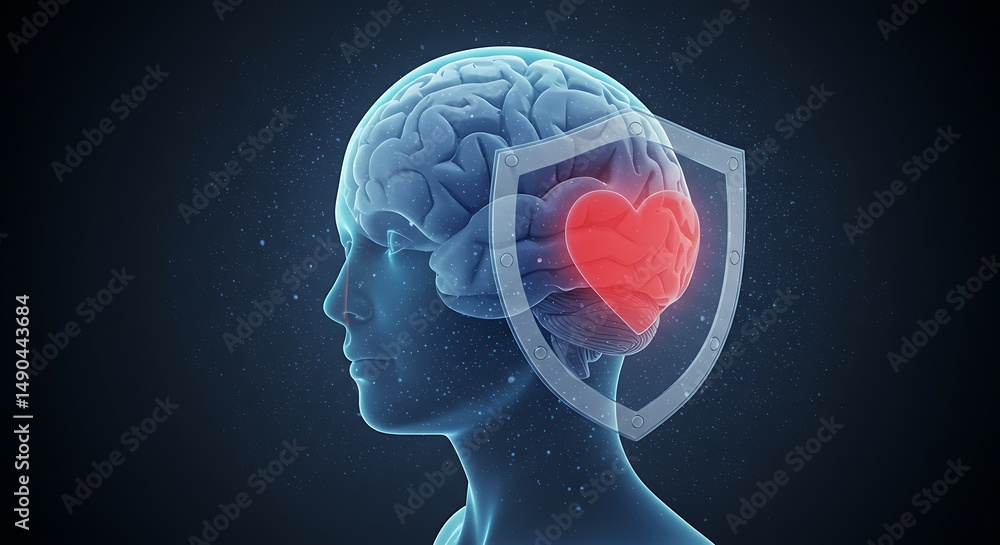 Obraz premium Brain protection concept illustration