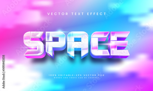 Colorful space editable vector text effect with modern concept.