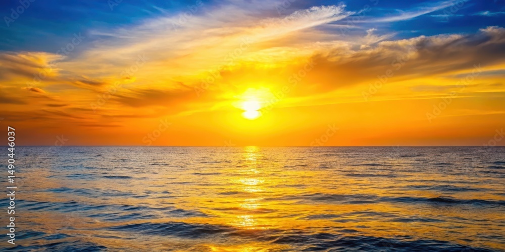 Obraz premium Gradient Sunset Over Ocean , gradient, yellow, gradient