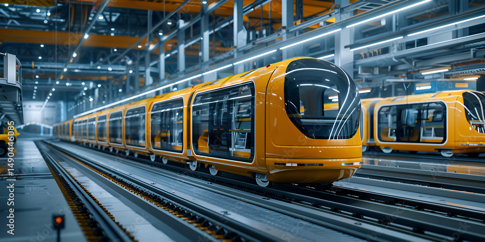 Fototapeta premium Robotic Train Engineer, Rail Technology Specialist, Smart Transport Analyst, Automation Integration Expert