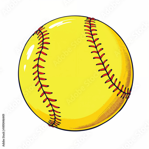 softball Vector Illustration isolated