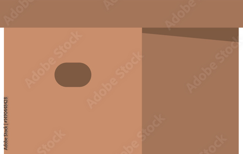 Cardboard box with handle hole