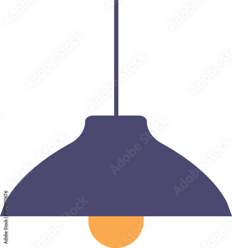 Lamp with glowing bulb vector illustration