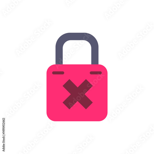 Vibrant access denied icon emphasizing security limitation with transparent background