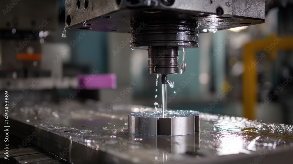 Plastic injection molding in action, creating durable industrial components Plastic injection molding in action, creating durable industrial components