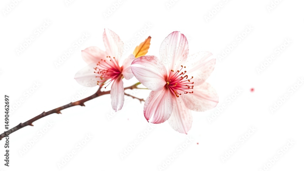 Fototapeta premium Isolated Watercolor Cherry with Leaf - Elegant Design Element