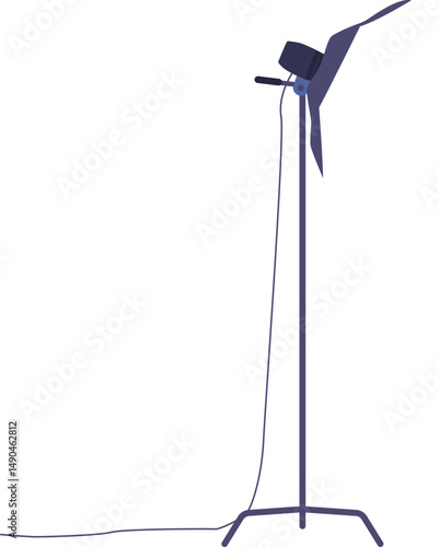 Flash reflector photographing equipment vector illustration