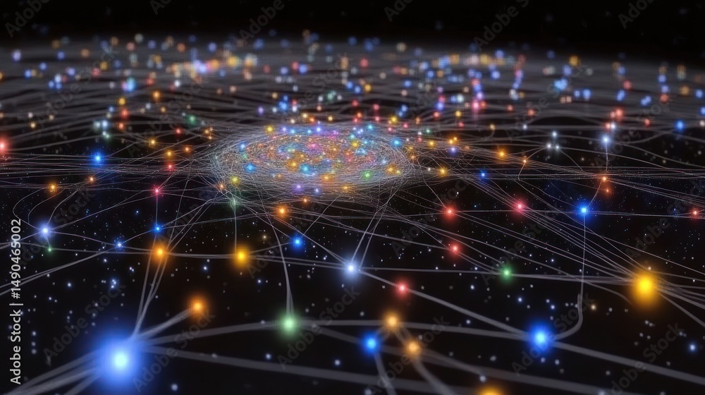 Obraz premium Vast network of interconnected nodes