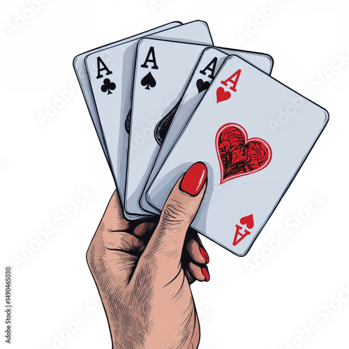 playing cards in hand