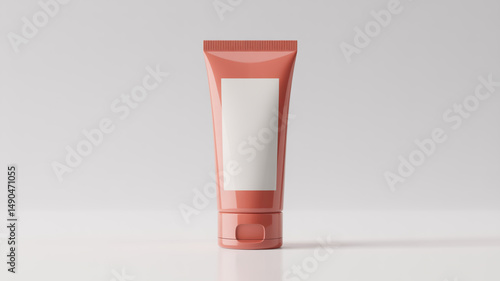 Wallpaper Mural Glossy Cosmetic Tube Mockup with Custom Label Design on White Background Torontodigital.ca