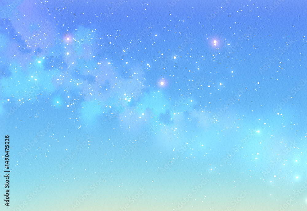 キラキラと輝く星空 背景イラスト 青 水色 グラデーション キラキラと輝く星空 背景イラスト 青 水色 グラデーション
