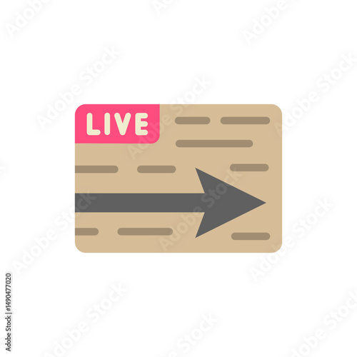 Simplified Live News Feed Element for Broadcast Journalism with Rightward Arrow