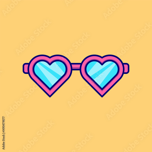 Heart-Shaped Sunglasses on Sandy Beach with Tropical Vibes