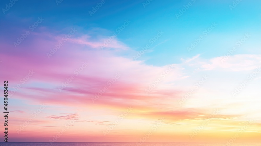 Fototapeta premium Vibrant gradient sky with pastel colors smooth transition beautiful day