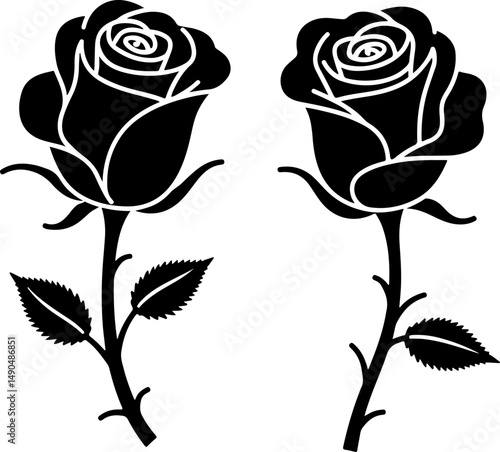 Black Rose Silhouette Art vector