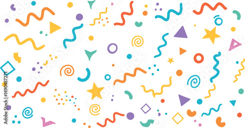 Colorful Doodle Confetti and Shapes