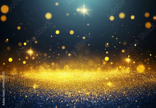 Wallpaper Mural Dark Blue and Gold Sparkle Background with Sparkling Lights Torontodigital.ca