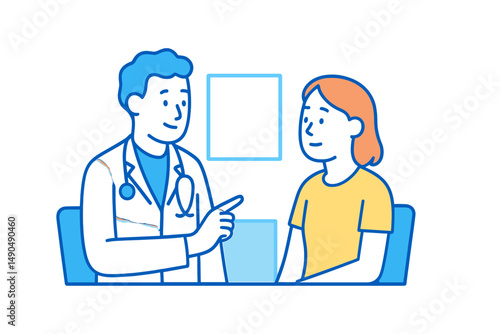 Doctor consulting with a patient in a medical office during a routine check-up