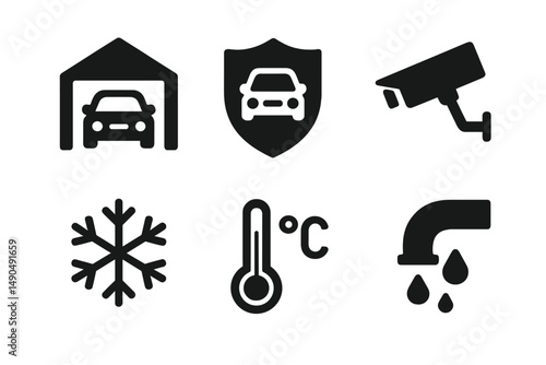 Vector illustration showcasing various automotive and environmental elements related to vehicle care and maintenance activities