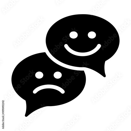 sentiment analysis icon minimalist silhouette
