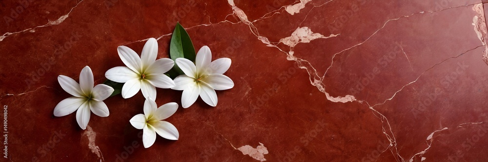 Fototapeta premium white flowers on the wall