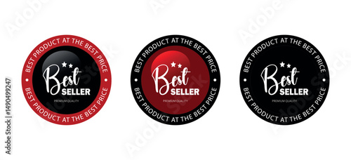 Set of golden best seller label for business purpose