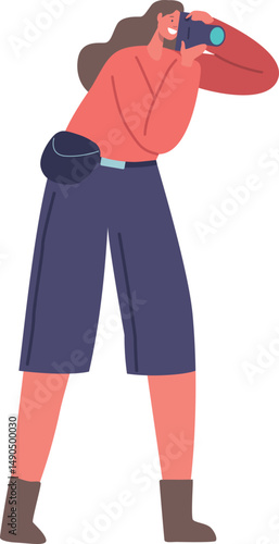 Photographer shooting with digital camera