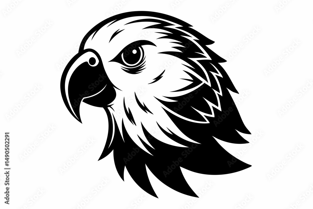 Fototapeta premium parakeet silhouette line art vector illustration with a white background