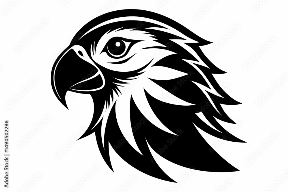 Fototapeta premium parakeet silhouette line art vector illustration with a white background