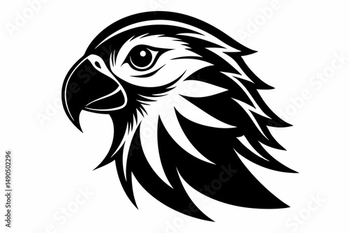 parakeet silhouette line art vector illustration with a white background