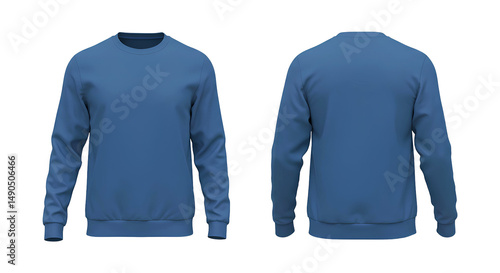 Blue sweatshirt mockup png transparent background