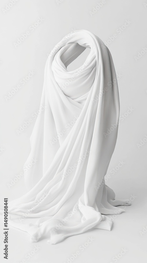 White Fabric Draped Over a White Background White Fabric Draped Over a White Background