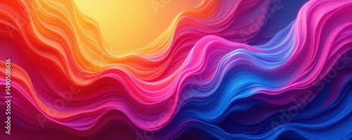 Swirling vibrant hues, seamless blend of abstract forms , curve, splash, pastel