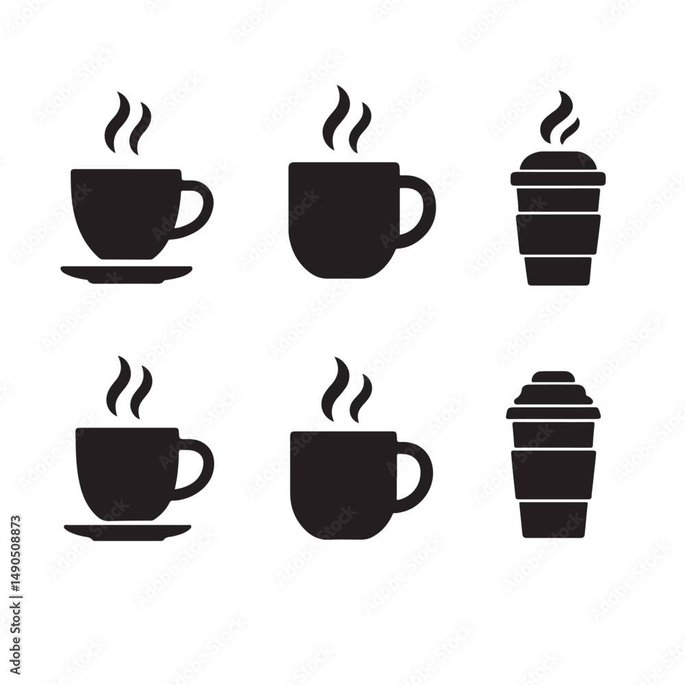 Obraz premium Coffee Cup Silhouette Bundle