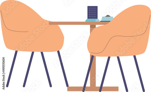 Cozy cafe interior vector illustration